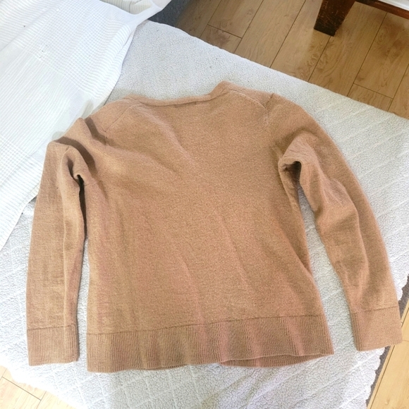 ❤️ 3 For $35 merino wool button up boxy straight cut cardigan tan beige small - Picture 2 of 5